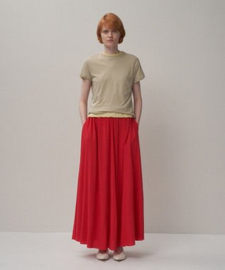 ATON SHRINK FRESCA JERSEY | ギャザースカート RED