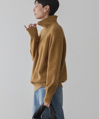 AMERICAN HOLIC バイパチハーフＺＩＰニットプルオーバー Camel