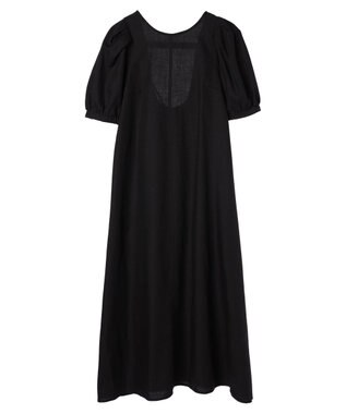 earth music&ecology リサイクルポリエステルブレンドＡラインワンピース Black