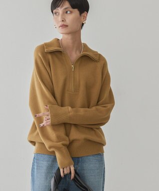 AMERICAN HOLIC バイパチハーフＺＩＰニットプルオーバー Camel