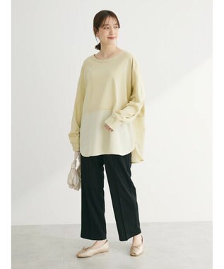 Green Parks ピグメントドッキングスリットデザインチュニック Lime Green