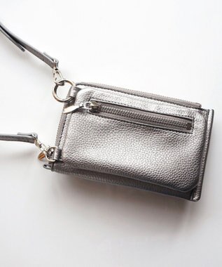 LA BAGAGERIE 【インスタグラマー chiyoさん×LA BAGAGERIE】コンビスマホショルダー シルバー×ゼブラ