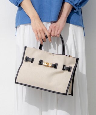 23区 VIOLAd'ORO キャンバス レザーコンビ 2WAY トートバッグ