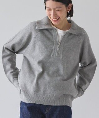 AMERICAN HOLIC バイパチハーフＺＩＰニットプルオーバー Light Gray Mixture