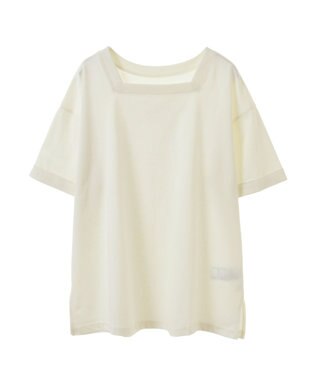 CRAFT STANDARD BOUTIQUE 接触冷感/抗菌防臭/ 前後2WAY半袖スクエアネックTee Ivory