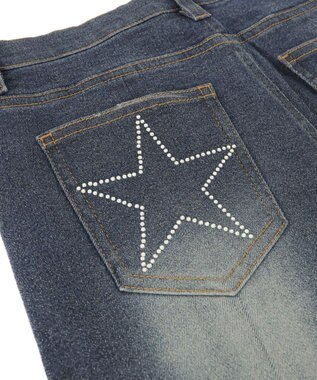 WEGO スターポケットラインストーンデニム デニム