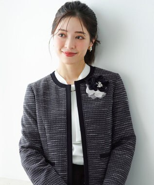 ANY SIS ツインレース コサージュ ネイビー系