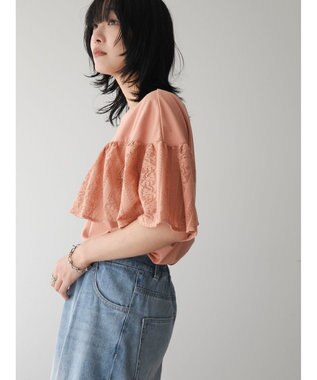 Green Parks ・ＳＵＧＡＲ　ＳＰＯＯＮ　レースフリルプルオーバー Orange