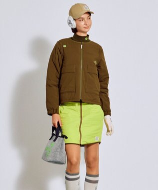 PW CIRCULUS 【撥水加工 / ストレッチ】【WOMEN】デタッチャブルキルティング中綿ブルゾン ゴルフウェア レディース カーキ系
