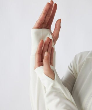 OP／FILA 【ocean pacific】フェイスガード付き バックフリル ラッシュガードパーカー オフホワイト