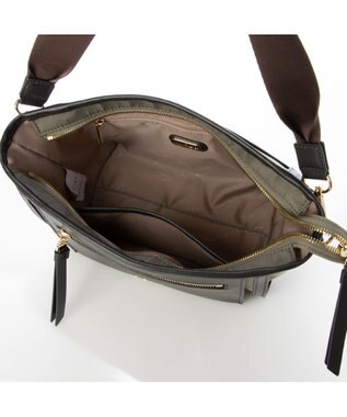 LA BAGAGERIE リサイクルレザー　フラップショルダー グレージュ