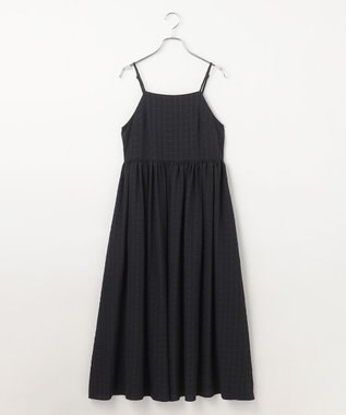 #Newans ボリュームチェックキャミワンピ ブラックチェック