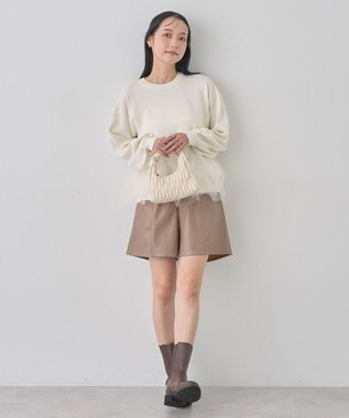earth music&ecology チュールヘムニットプルオーバー Ivory