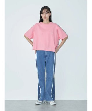 earth music&ecology Ｌｅｅ×ｅ．ｍ．ａ．ｅ　ＢＡＣＫ　ＰＲＩＮＴ　ＴＥＥ Pink