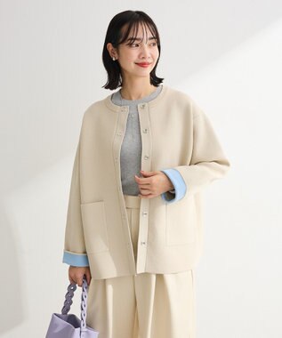 Green Parks リングドットニットコーディガン Beige