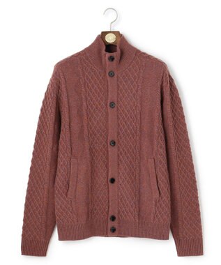 J.PRESS MEN ウール×カシミヤの上質素材【Cash Lamb's Wool】ハイネックケーブル カーディガン_25年モデル ブラウン系
