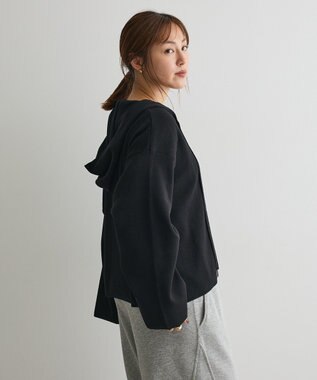CRAFT STANDARD BOUTIQUE ハーフミラノニットフーディー＜ハンドウォッシャブル＞ Black
