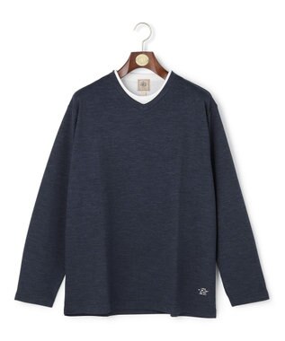 J.PRESS MEN 【WEB・一部店舗限定】フェイクレイヤード ロングスリーブTシャツ ネイビー系