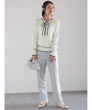 Te chichi 前後2WAYボウタイニットプルオーバー オフホワイト