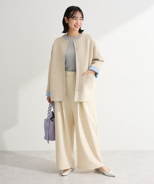 Green Parks リングドットニットコーディガン Beige