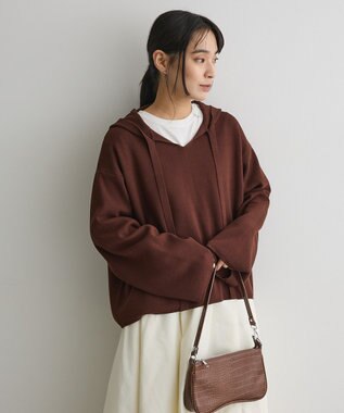 CRAFT STANDARD BOUTIQUE ハーフミラノニットフーディー＜ハンドウォッシャブル＞ Brown