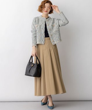 23区 S 【先行予約】ストレッチギャバ チノ タックフレアスカート ベージュ系