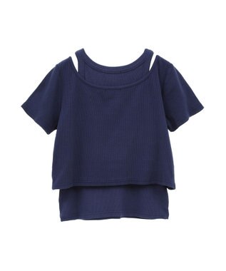 Green Parks ・swing by SET2点カーディガン&タンク Navy