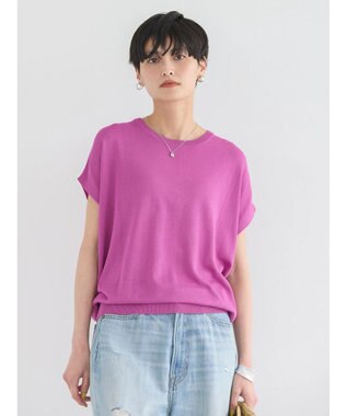 AMERICAN HOLIC 接触冷感フレンチスリーブニットプルオーバー Pink