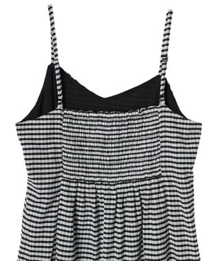 earth music&ecology チェックキャミワンピース Check Black