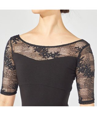 Chacott ハーフスリーブレオタード ブラック