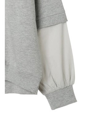 AMERICAN HOLIC 袖異素材ミニ裏毛プルオーバー Light Gray Mixture