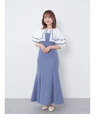 earth music&ecology パイピング衿付きドッキングワンピース Black