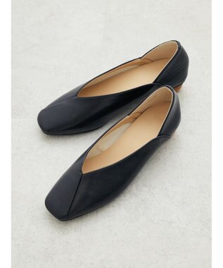 Green Parks ・ｍｉｎｉａ　ウッドヒールパンプス Black