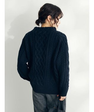 CRAFT STANDARD BOUTIQUE ラグランケーブルニットプルオーバー　 Navy