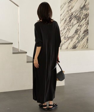 UNFILO ドライタッチフライス ドルマンワンピース ブラック