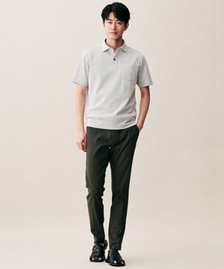 JOSEPH ABBOUD 【日本素材・オーガニックコットン使用】オーガニックコットンクールビズ ポロ ライトグレー系