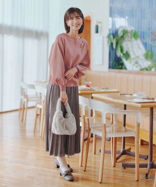 Tiaclasse 【安田美沙子さん着用】フェイクファーバック ベージュ