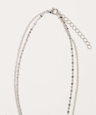 WEGO L2連ムーンキラキラネックレス シルバー