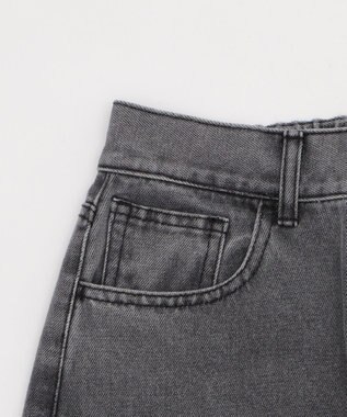 WEGO 刺繍ロゴバレルレッグパンツ デニムブラック