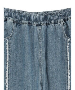 Green Parks ・Double Flags デニムフリンジラインパンツ Light Indigo