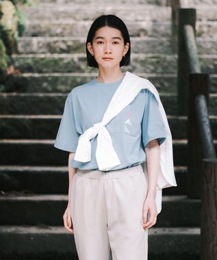 SHARE PARK LADIES 【UVカット・吸水速乾・ストレッチ・軽量 】ロゴポケットTシャツ（S・Mサイズ） サックスブルー系