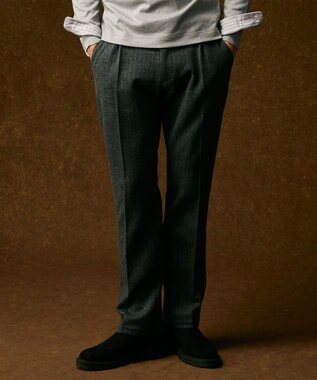 JOSEPH ABBOUD 【キングサイズ・軽量/ストレッチ/尾州産ジャージー素材】ウールミルドジャージータック パンツ グレー系1