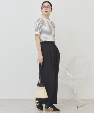 AMERICAN HOLIC ボーダーハーフスリーブニットプルオーバー Ivory