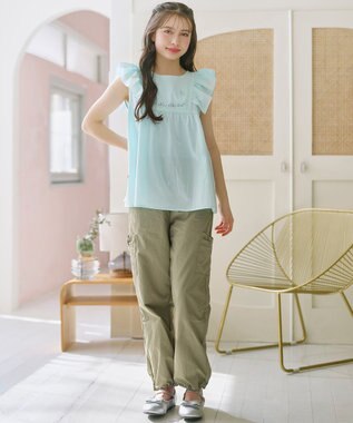 組曲 KIDS 【150-160㎝】 撥水カーゴパンツ カーキ