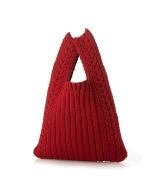 UNBILLION cachecache ケーブル編みショッパーバッグ レッド