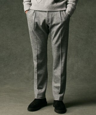 JOSEPH ABBOUD 【キングサイズ・軽量/ストレッチ/尾州産ジャージー素材】ウールミルドジャージータック パンツ
