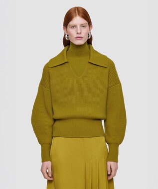 JOSEPH 【洗える】ニューカーディガンステッチオープンネックニット Amber