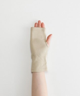 ORuKuBET organic cotton rib wrist cover 【 UVカット・オーガニックコットン・日本製 】 ベージュ