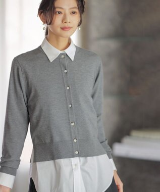 組曲 S エアリーシャーティング オーバーシャツ ホワイト系