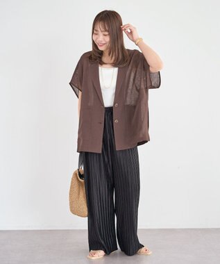 Green Parks メッシュポンチョジャケット Brown